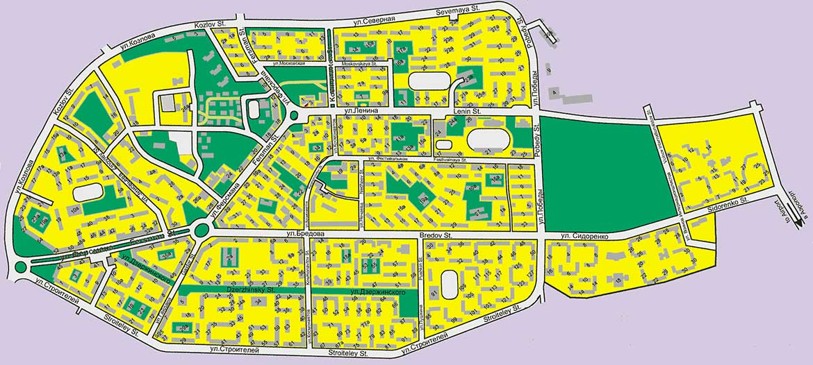 Map of Apatity city Apatity, Murmansk, Kola Peninsula